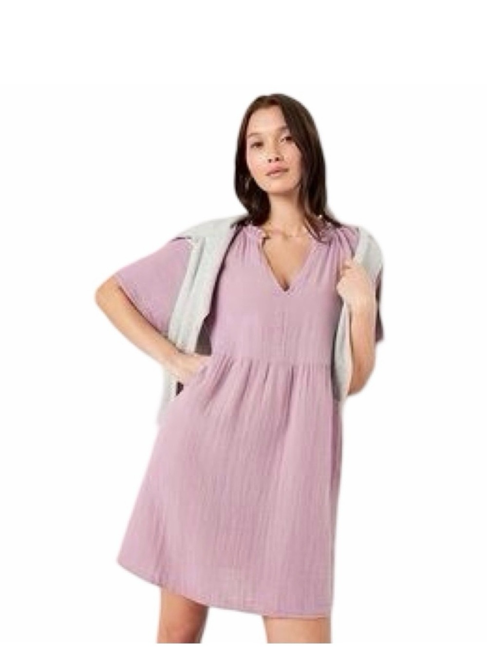Old Navy Lilac Gauze Ruffle-Neck Dress